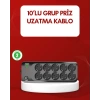 VipMarketim USB Type-C Destekli 10’lu Grup Priz Termal Korumalı 2m Kablo 2500W