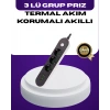 VipMarketim USB Yuvalı Anahtarlı Üçlü Priz 2 Metre Kablolu