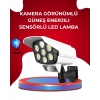 VipMarketim Uzaktan Kumandalı Güneş Enerjili LED Güvenlik Lambası Kamera Tipi Hareket Sensörlü