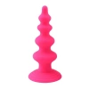 VipMarketim Vantuzlu Boğumlu Silikon Anal Plug Pembe