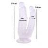 VipMarketim Vantuzlu Çiftli Jel Dildo 19cm Beyaz