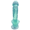 VipMarketim Vantuzlu Testisli Yeşil Jel Dildo 23cm