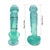 VipMarketim Vantuzlu Testisli Yeşil Jel Dildo 23cm