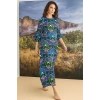 Vipmarketim % Viskon Çiçek Desenli Truvakar Kollu Saten Elbise (kod:100)