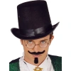 VipMarketim Yetişkinler İçin Siyah Renk Ringmaster Sihirbaz Şapkası Silindir Şapka