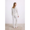 VipMarketim  Yıldız Desenli Tencel Pamuklu 2li Pijama Takımı