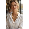 VipMarketim Yuvarlak Plaka Model Gold Renk Kadın Kolye 5886
