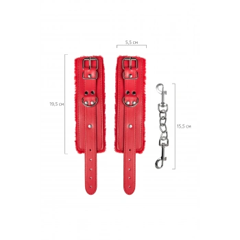 VipMarketim Anonymo BDSM Kelepçe #0105, PU deri, kırmızı, 27 cm