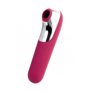 VipMarketim Satisfyer Dual Love Pink Vakum Klitoral Uyarıcı Vibratör, Silikon, Kırmızı, 16 cm