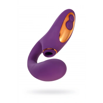 VipMarketim Çift uyarımlı masaj aleti LEroina Megam, silikon, mor, 27,5 cm, vibratör