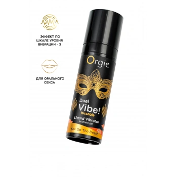 VipMarketim __Съедобный гель с эффектом вибрации Orgie DUAL VIBE!, со вкусом коктейля секс на пляже, 15 мл