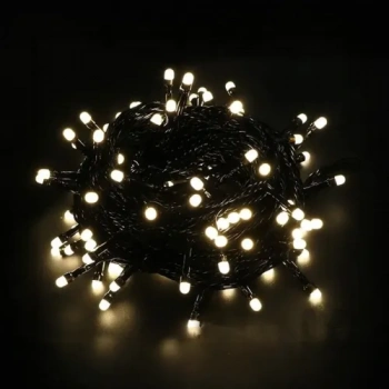 VipMarketim 10m 100 Led Boncuk Lamba Gün Işığı Siyah Kablo