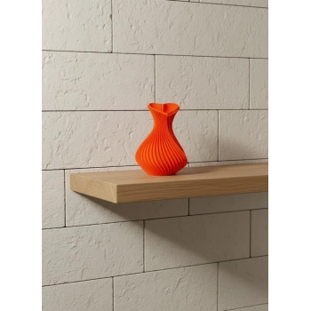 VipMarketim 11 cm Turuncu Kalp Formlu Mini Vazo Estetik Dekoratif Obje