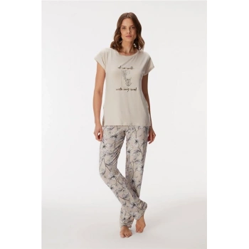 VipMarketim 11383 Kadın T-shirt Ve Pantolon Takım