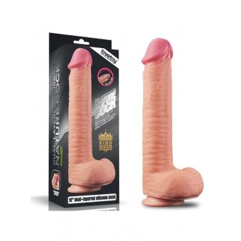 VipMarketim 12 İnç Dual Layered Platinum Silicone Cock Dildo