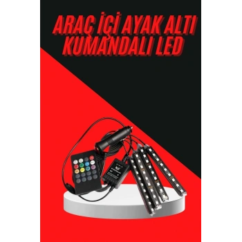 VipMarketim 12 Ledli RGB Işıklı Araç Içi Ayak Altı Led Oto Ampul Kumandalı 7 Renk