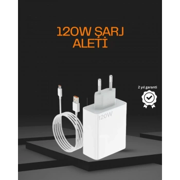VipMarketim 120 Watt Type C Şarj Başlığı Poco X3 X4 X5 Pro Uyumlu