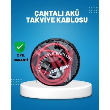 VipMarketim 1200 Amper Akü Takviye Kablosu 2 Metre İzoleli Bakır Uçlu