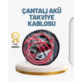 VipMarketim 1200A Güçlü Akü Takviye Kablosu 2m Büyük Maşalı Acil Yardım