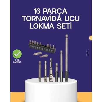 VipMarketim 16 Parça Bits ve Adaptör Seti Vidalama Tamir Bakım Seti