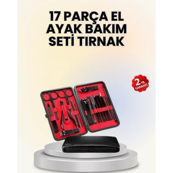 VipMarketim 17 Parçalık Deri Kaplamalı Manikür Seti