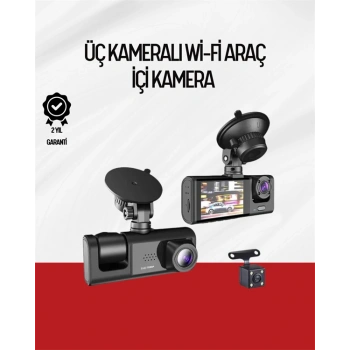 VipMarketim 170° Geniş Açı Ön-Arka-İç Kamera Seti – Tam Kapsamlı Araç Güvenliği