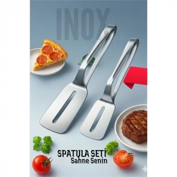 VipMarketim 2 li Inox Spatula Seti – Pizza Tatlı Et Servisi İçin Ergonomik Tasarım