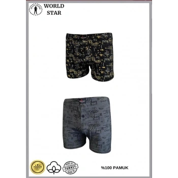 VipMarketim  2li Likralı Pamuklu Renkli Erkek Boxer