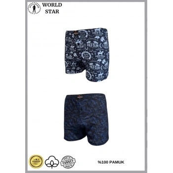 VipMarketim  2li Likralı Pamuklu Renkli Erkek Boxer