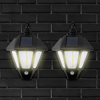 VipMarketim 2li Solar Cob Led Sensörlü Duvar Lambası