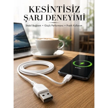 VipMarketim 2 Metre Type-C Şarj Kablosu Güvenli ve Stabil Şarj Desteği