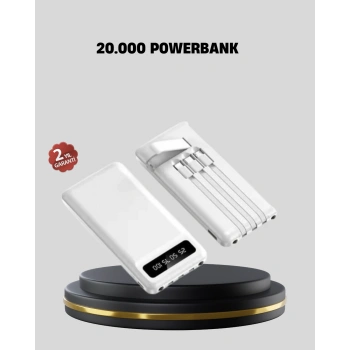 VipMarketim 20.000 mAh 4 Çıkışlı LED Göstergeli Hızlı Şarj Powerbank