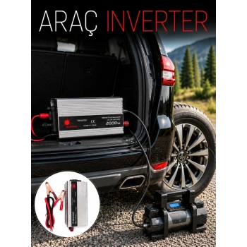 VipMarketim 2000W Araç İnverter Aküden Güç Dönüştürücü Elektrik Üreten Taşınabilir