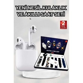 VipMarketim 2025 Model Akıllı Saat ve 2.Nesil TWS Bluetooth Kulaklık Yüksek Ses Kaliteli