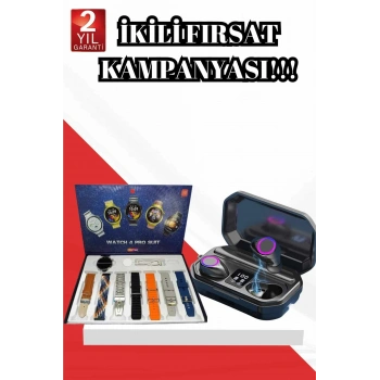 VipMarketim 2025 Model Çok Kordonlu Akıllı Saat ve Bluetooth Kulaklık El Fenerli