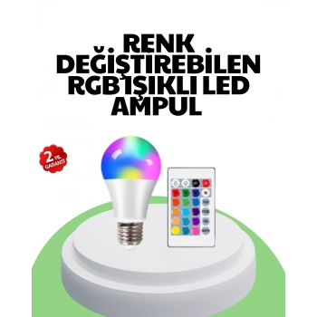 VipMarketim 2025 RGB LED Ampul Uzaktan Kumandalı Renkli Işık A Kalite
