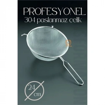 VipMarketim  24 Cm Süzgeç 304 Paslanmaz Çelik