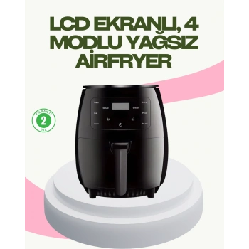 VipMarketim 2400W Güçlü Airfryer 6L Yapışmaz Hazne Bulaşık Makinesi Uyumlu
