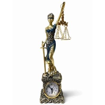 VipMarketim 26x7 cm Polyester Saatli Adalet Figürü