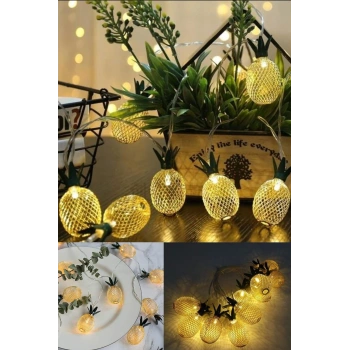 VipMarketim 2m 10 Led 2 Kademeli Ananas Led Işık Pilli