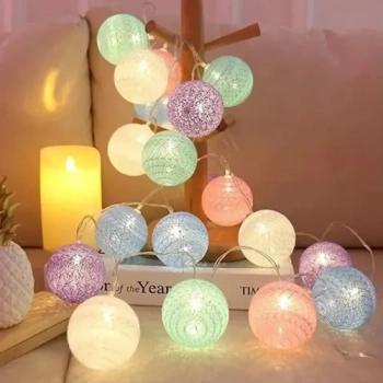 VipMarketim 2m 10 LED Renkli Top Lamba