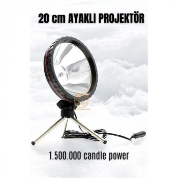 VipMarketim  3 Ayaklı El Projektörü 360 Derece Avcı Projektörü Tekne Projektör