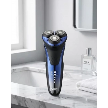 VipMarketim 3 Başlıklı Elektrikli Tıraş Makinesi Su Geçirmez Dijital Göstergeli