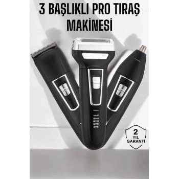 VipMarketim 3 Başlıklı Profesyonel Tıraş Makinesi