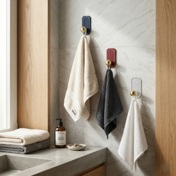 VipMarketim 3lü Gold Top Uçlu Yapışkanlı Plastik Askı