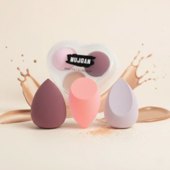 VipMarketim 3lü Makyaj Süngeri Seti Kalpli Kutu