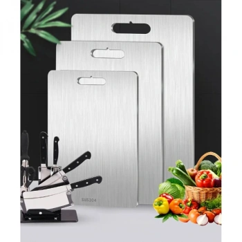 VipMarketim 3lü Paslanmaz Çelik Kesme Tahtası Seti