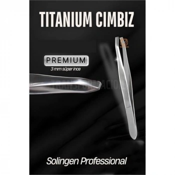 VipMarketim 3 mm İnce Uçlu Cımbız Titanyum Çelik Solingen Professional