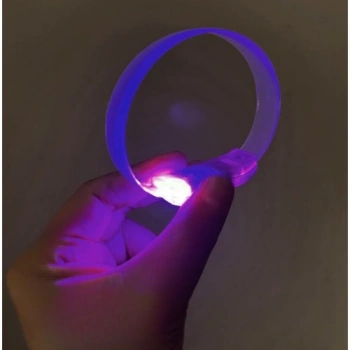 VipMarketim 3 Modlu Pilli LED Işıklı Esnek Parti Bilekliği Mor