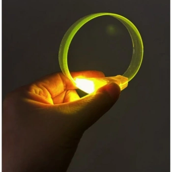 VipMarketim 3 Modlu Pilli LED Işıklı Esnek Parti Bilekliği Sarı